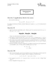 Optimisation Exercice I (application directe du cours) Exercice II ...