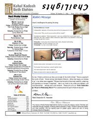 March ChaiLights Newsletter 2012.pub - Kahal Kadosh Beth Elohim