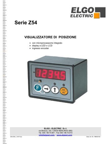 VISUALIZZATORE DI POSIZIONE - ELGO Electric GmbH