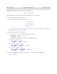 Math 1300 - 401 Worksheet: Section 2.1 Name: Solutions Patrick ...