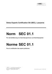 Norm SEC 01.1 Norme SEC 01.1 - swiss experts certification sa