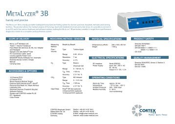 MetaLyzer® 3B - Cortex