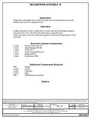 Single Door DK-26 UNL-24 And DT-7 Wiring Diagram - Securitron ...