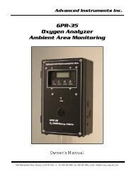 GPR-35 Oxygen Analyzer - Advanced Instruments Inc.