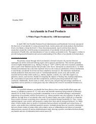 Acrylamide in Food Products - American Institute of Baking
