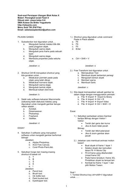 soal tik essay kelas 10