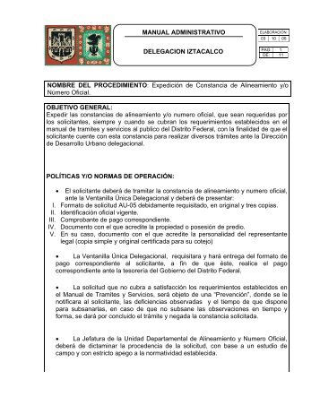 MANUAL ADMINISTRATIVO - Gobierno del Distrito Federal