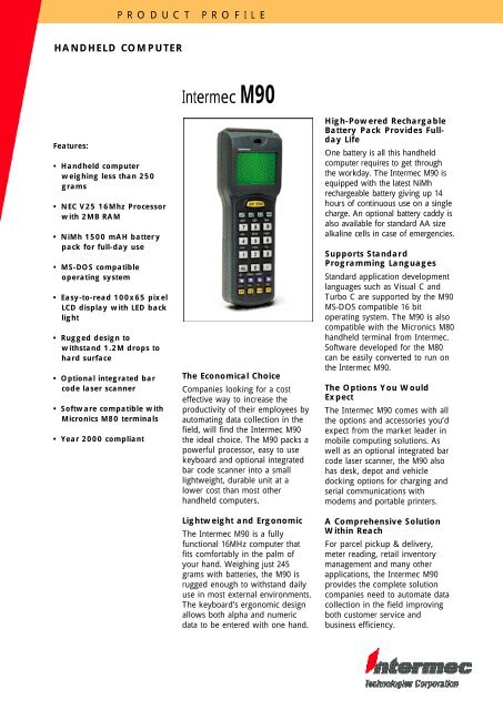 Intermec M90 - intermec barcode scanner etikettendrucker terminal ...