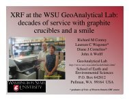 XRF at the WSU GeoAnalytical Lab - University of Western Ontario
