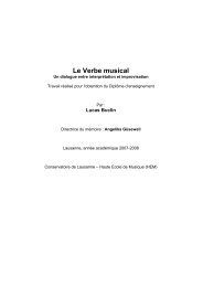 Le Verbe musical : Un dialogue entre interprétation et ... - HEMU