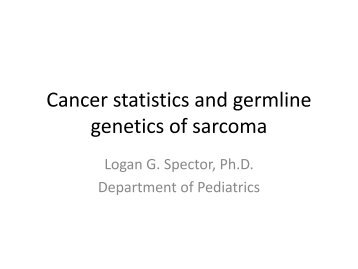 Cancer statistics and germline genetics of sarcoma - Rein in Sarcoma