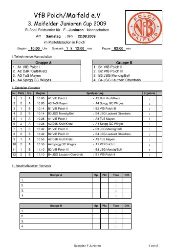 Spielplan F-Junioren - VFB Polch