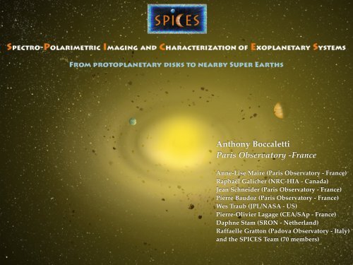 Anthony Boccaletti Paris Observatory -France - Science in Santiago