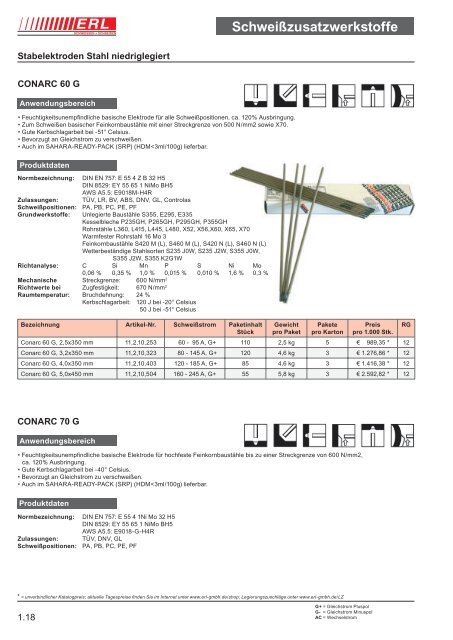 Schweißzusatzwerkstoffe 1 - Erl GmbH SCHWEISSEN+SCHNEIDEN