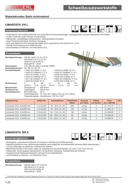 Schweißzusatzwerkstoffe 1 - Erl GmbH SCHWEISSEN+SCHNEIDEN