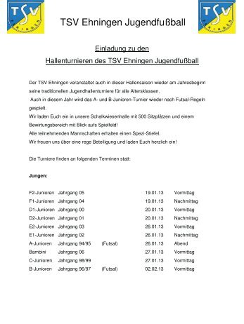 TSV Ehningen JugendfuÃƒÂƒÃ‚ÂŸball - VfB Reichenbach/Fils