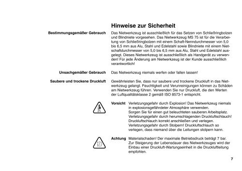 Nietwerkzeug MS 75 - Titgemeyer