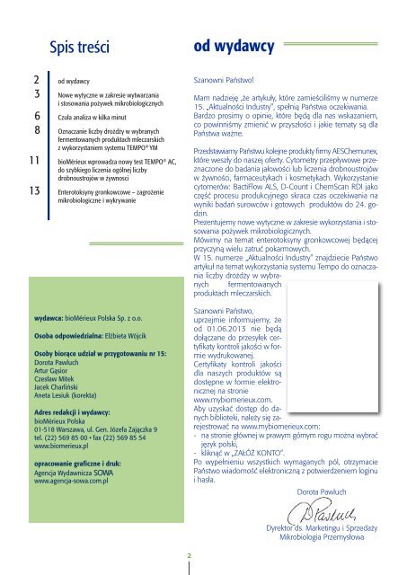 Aktualności Nr 15 plik do pobrania (format pdf) - bioMérieux