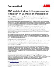 ABB leistet mit einer richtungsweisenden Innovation im Bahnberei ...