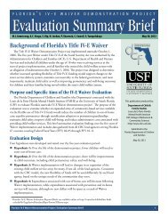 FL IV-E Waiver Evaluation Summary Brief - Child & Family Studies
