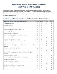 The Positive Youth Development Inventory Short Version (PYDI-S ...