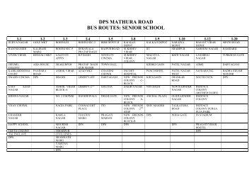 dps mathura road bus routes: senior school - Delhi Public School ...