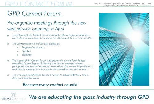 We are educating the glass industry through GPD - GPD.fi