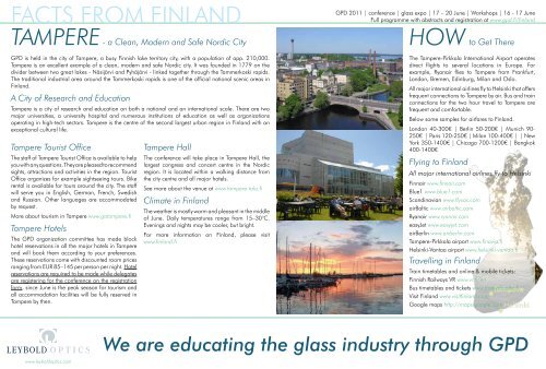 We are educating the glass industry through GPD - GPD.fi