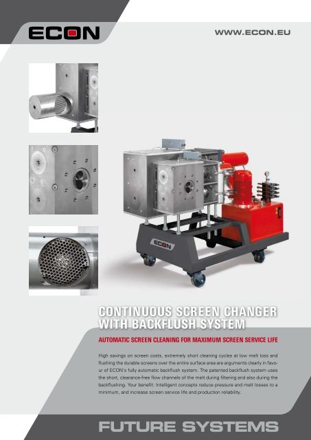 continuous screen changer with backflush system - Econ GmbH