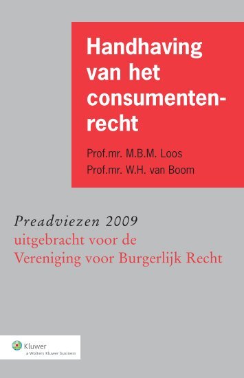 preadviezen VBR 2009 - Prof. Willem H. van Boom