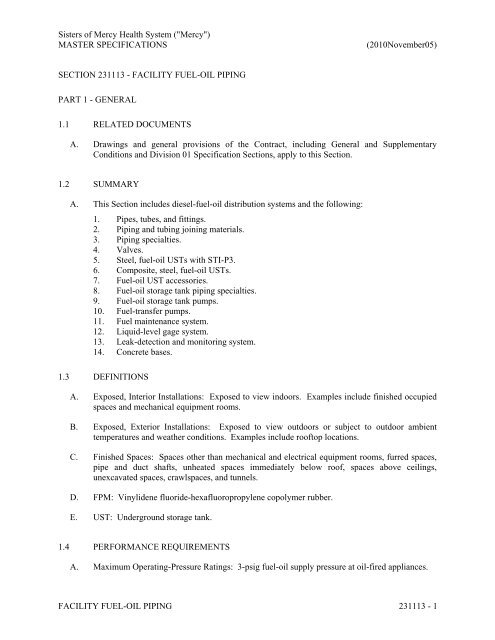 FACILITY FUEL-OIL PIPING 231113 - Mercy