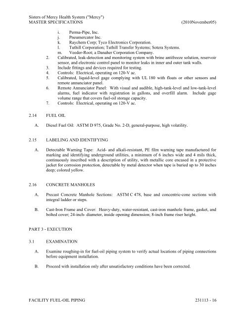 FACILITY FUEL-OIL PIPING 231113 - Mercy