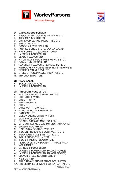 Pipelaying Tender-VOL I - WorleyParsons.com