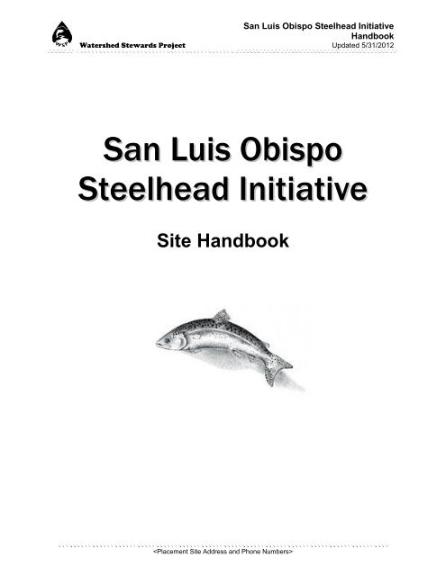 San Luis Obispo Steelhead Initiative - California Conservation Corps