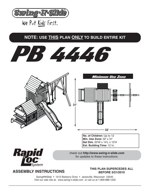 Assembly Instructions - Swing-N-Slide