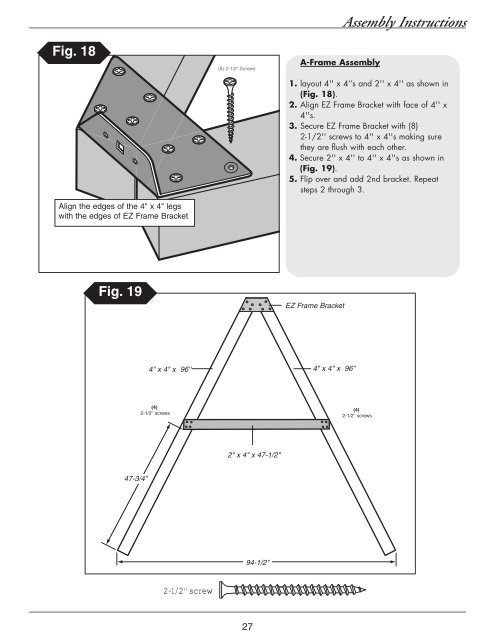 Assembly Instructions - Swing-N-Slide