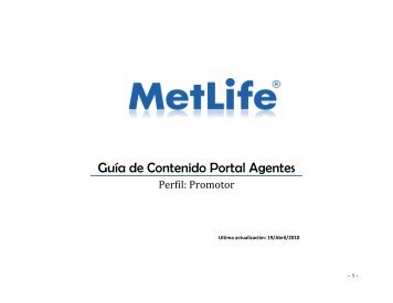 GuÃ­a de Contenido Portal Agentes - MetLife