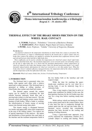 thermal effect of the brake shoes friction on the wheel /rail contact