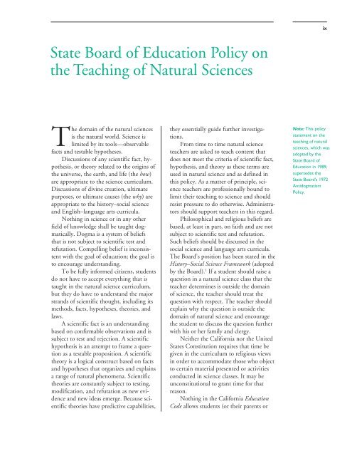 Science Framework, part 1 - Free Downloads (CA Dept of Education)