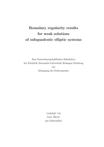 Boundary regularity results for weak solutions of ... - Universität Bonn