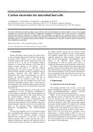 Carbon electrodes for microbial fuel cells.