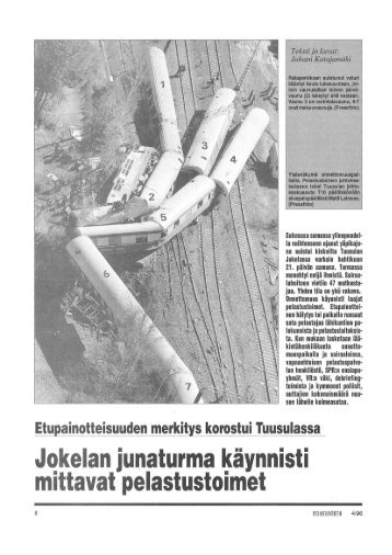 Jokelan junaturma 1996 - Pelastustieto