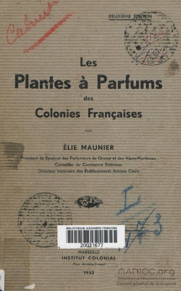 Les plantes Ã  parfums des colonies franÃ§aises - Manioc