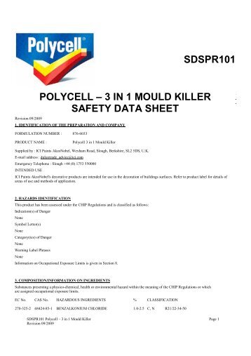 SDSPR101 Polycell - 3 in 1 Mouldkiller 2 - Toolbank