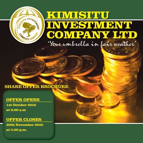kimisitu investment company ltd offer opens Kimisitu Sacco