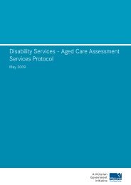 Disability Services - Aged Care Assessment Services Protocol