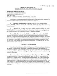 AFFIDAVIT IN SUPPORT O F A CRIMINAL COMPLAINT AND ...