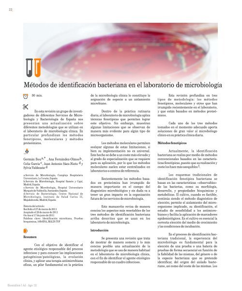 MÃ©todos de identificaciÃ³n bacteriana en el laboratorio de ...