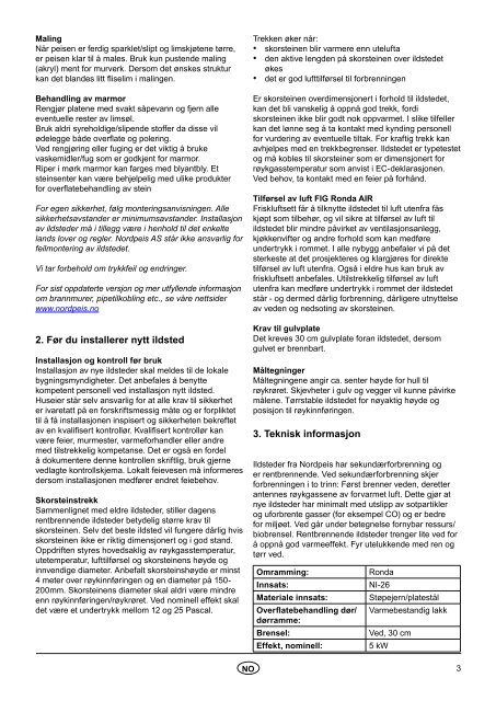 Monteringsanvisning Ronda - Nordpeis