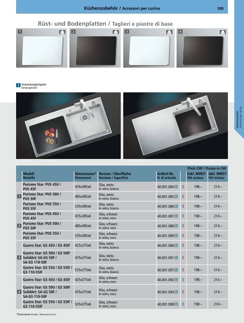 SpÃƒÂ¼len und Becken: Preisliste 2013 - Suter Inox AG